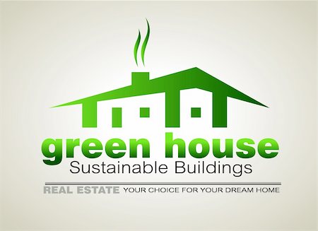 debt scales - Green Eco sustainable  house icon to use for real estate flyers or posters. Stock Photo - Budget Royalty-Free & Subscription, Code: 400-06471919