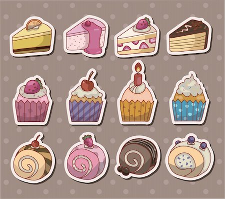 cake stickers Stock Photo - Budget Royalty-Free & Subscription, Code: 400-06471983