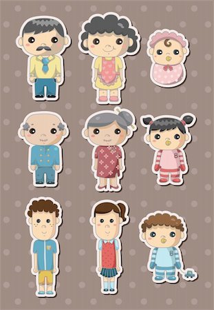 father cartoon - family stickers Stock Photo - Budget Royalty-Free & Subscription, Code: 400-06471990