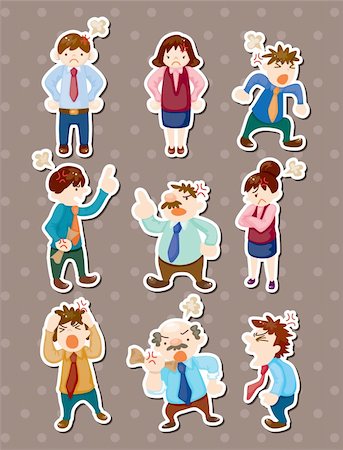 angry office worker stickers Stock Photo - Budget Royalty-Free & Subscription, Code: 400-06472058