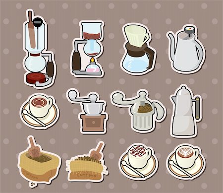 coffee stickers Stock Photo - Budget Royalty-Free & Subscription, Code: 400-06472102