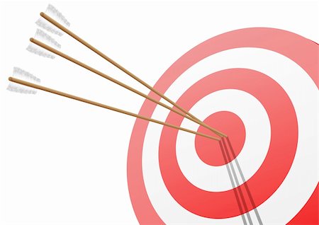 simsearch:400-08647367,k - illustration of a red target with three arrows hitting the center Foto de stock - Super Valor sin royalties y Suscripción, Código: 400-06472167