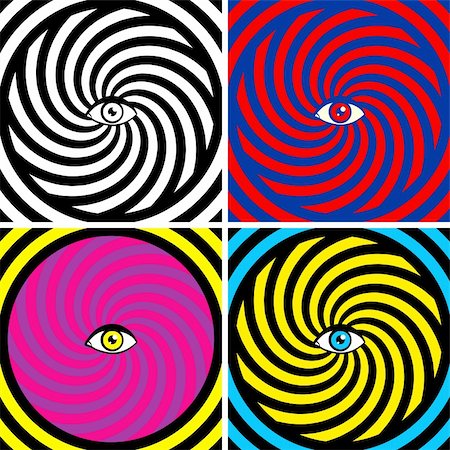 simsearch:400-07630065,k - Set of four bright hypnotic Poster Foto de stock - Super Valor sin royalties y Suscripción, Código: 400-06472278