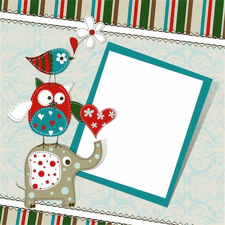 simsearch:400-07213506,k - Template greeting card, vector scrap illustration Stock Photo - Budget Royalty-Free & Subscription, Code: 400-06472355