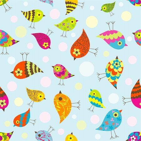 paper bird - Template seamless pattern, vector illustration Stock Photo - Budget Royalty-Free & Subscription, Code: 400-06472399
