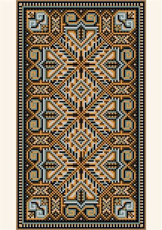 red carpet vector background - Picture of old carpet with the details of the ethnic ornament Stock Photo - Budget Royalty-Free & Subscription, Code: 400-06472429