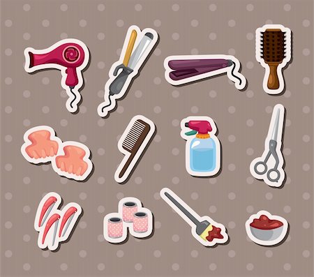 hairdressing KIT stickers Stock Photo - Budget Royalty-Free & Subscription, Code: 400-06472595