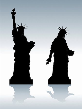 statue of liberty silhouette - Vector illustration of statue of depressed Liberty silhouette Stock Photo - Budget Royalty-Free & Subscription, Code: 400-06472815