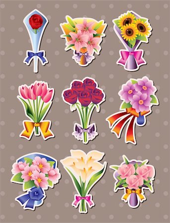 field of daffodil pictures - cartoon flower stickers Stock Photo - Budget Royalty-Free & Subscription, Code: 400-06472973