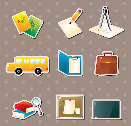 simsearch:400-06452538,k - school stickers Foto de stock - Royalty-Free Super Valor e Assinatura, Número: 400-06472980