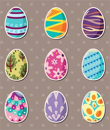simsearch:400-04242338,k - cartoon Easter egg stickers Photographie de stock - Aubaine LD & Abonnement, Code: 400-06472981