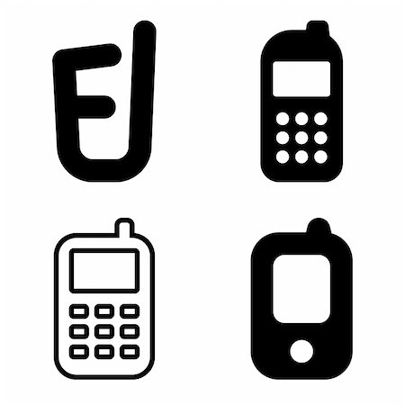 furtaev (artist) - Black vector set of mobile phone icons Stock Photo - Budget Royalty-Free & Subscription, Code: 400-06473015