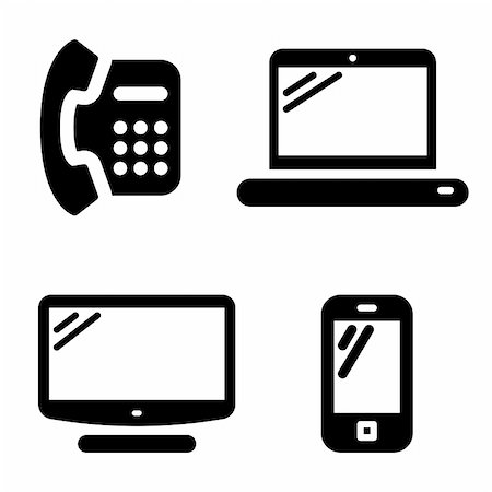 symbols in computers wifi - Telephone, internet, television and mobile phone Stock Photo - Budget Royalty-Free & Subscription, Code: 400-06473046