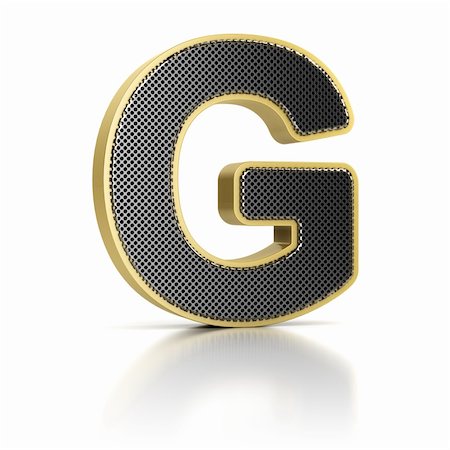 The letter G as a perforated metal object over white Stock Photo - Budget Royalty-Free & Subscription, Code: 400-06473181