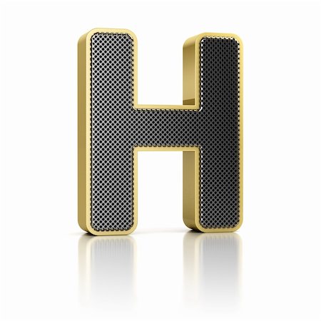 simsearch:400-06513771,k - The letter H as a perforated metal object over white Foto de stock - Super Valor sin royalties y Suscripción, Código: 400-06473182