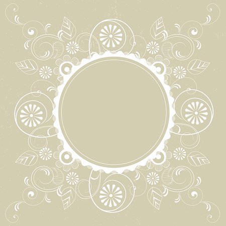 decorative line on border on paper - Frame with floral design on a light background Stock Photo - Budget Royalty-Free & Subscription, Code: 400-06473262