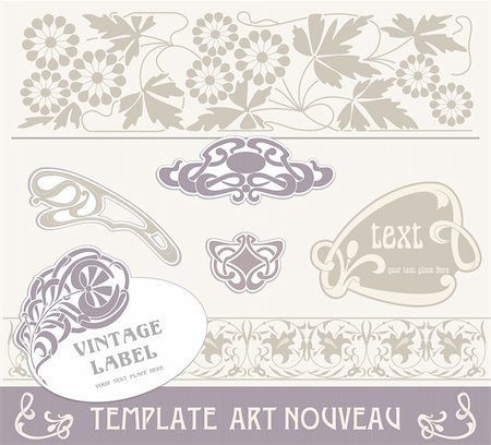 Set vectors art nouveau Photographie de stock - Aubaine LD & Abonnement, Code: 400-06473322