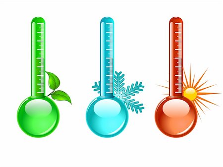 simsearch:400-08573713,k - Three color thermometer vector, vector illustration Photographie de stock - Aubaine LD & Abonnement, Code: 400-06473431