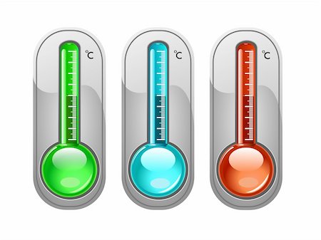 freezing thermometer - Three color thermometer vector, vector illustration Stock Photo - Budget Royalty-Free & Subscription, Code: 400-06473432