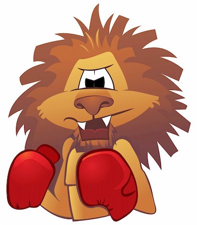 Angry boxer lion with boxing gloves Stock Photo - Budget Royalty-Free & Subscription, Code: 400-06473765