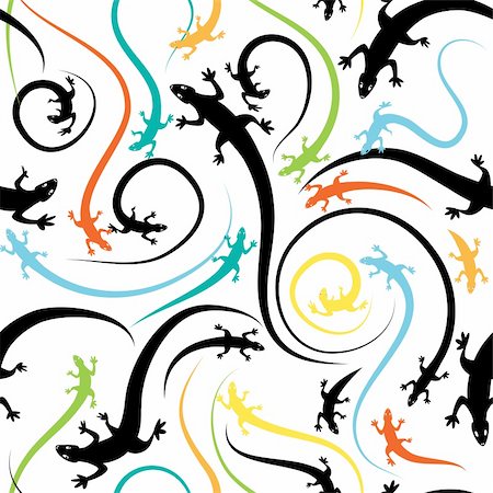 Colorful seamless with lizard pattern. Stock Photo - Budget Royalty-Free & Subscription, Code: 400-06473827