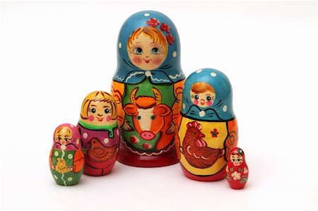 simsearch:400-06473880,k - colored matryoshka dolls isolated on white background Stock Photo - Budget Royalty-Free & Subscription, Code: 400-06473878