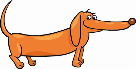 simsearch:400-06520988,k - Cartoon Illustration of Cute Purebred Dachshund Dog Photographie de stock - Aubaine LD & Abonnement, Code: 400-06484395