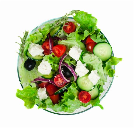 deyangeorgiev (artist) - Mixed salad in a glass bowl on a white background Foto de stock - Super Valor sin royalties y Suscripción, Código: 400-06484520