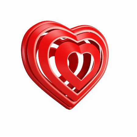 simsearch:400-07326110,k - red symbolic valentine heart, isolated 3d render Photographie de stock - Aubaine LD & Abonnement, Code: 400-06484635