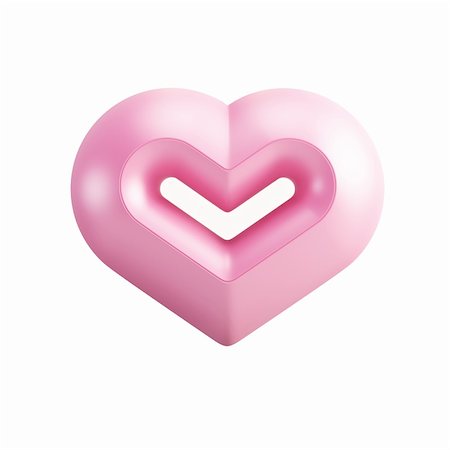 simsearch:400-07326110,k - symbolic pink valentine heart, isolated 3d render Photographie de stock - Aubaine LD & Abonnement, Code: 400-06484632