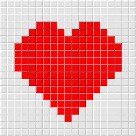 simsearch:400-08625440,k - detailed illustration of a pixel heart, internet dating concept Stock Photo - Budget Royalty-Free & Subscription, Code: 400-06484726