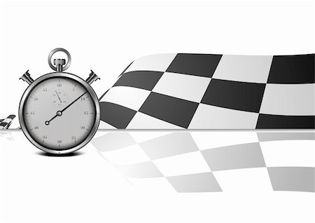 detailed illustration of a racing flag with stop watch Stock Photo - Budget Royalty-Free & Subscription, Code: 400-06484779