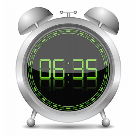 Digital alarm clock, vector eps10 illustration Stock Photo - Budget Royalty-Free & Subscription, Code: 400-06484781