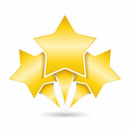 Three golden stars, vector eps10 illustration Stock Photo - Budget Royalty-Free & Subscription, Code: 400-06484809