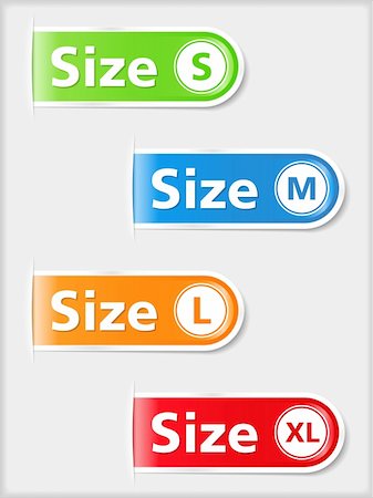 Set of size labels, vector eps10 illustration Stock Photo - Budget Royalty-Free & Subscription, Code: 400-06484802