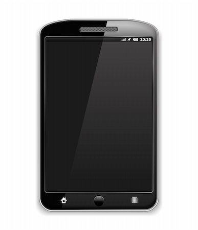 simsearch:400-04836744,k - Modern black smart phone, vector eps10 illustration Stock Photo - Budget Royalty-Free & Subscription, Code: 400-06484814