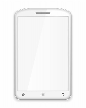 simsearch:400-04836744,k - Modern white mobile phone with blank white screen, vector eps10 illustration Stock Photo - Budget Royalty-Free & Subscription, Code: 400-06484816