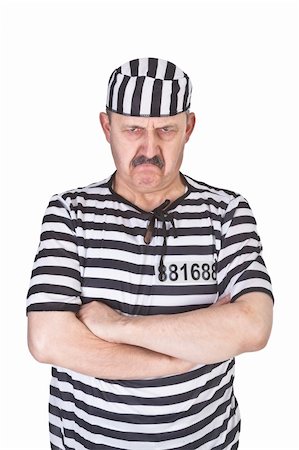 portrait of a angry prisoner over white background Stock Photo - Budget Royalty-Free & Subscription, Code: 400-06484836