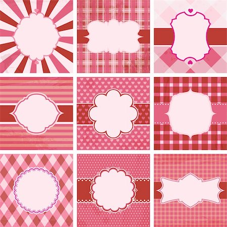 damask vector - Vector set of valentine's day vintage backgrounds. Stock Photo - Budget Royalty-Free & Subscription, Code: 400-06485212