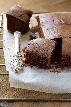 Delicious homemade chocolate cake brownie Photographie de stock - Aubaine LD & Abonnement, Code: 400-06485602