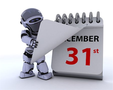 simsearch:400-07902525,k - 3D render of a robot with a calender Stock Photo - Budget Royalty-Free & Subscription, Code: 400-06485616