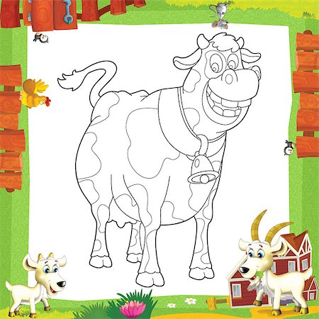 ranch cartoon - illustration for the children Stock Photo - Budget Royalty-Free & Subscription, Code: 400-06485866