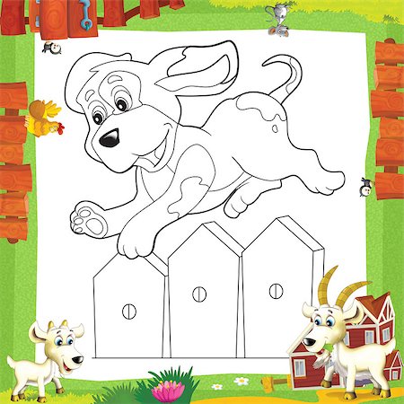 ranch cartoon - illustration for the children Stock Photo - Budget Royalty-Free & Subscription, Code: 400-06485867