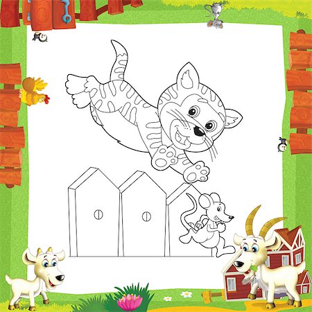 ranch cartoon - illustration for the children Stock Photo - Budget Royalty-Free & Subscription, Code: 400-06485874