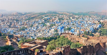 A view of Jodhpur, the Blue City of Rajasthan, India Stock Photo - Budget Royalty-Free & Subscription, Code: 400-06480354