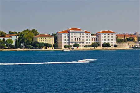 simsearch:400-07633210,k - Zadar peninsula waterfront with powerboat, Dalmatia, Croatia Stock Photo - Budget Royalty-Free & Subscription, Code: 400-06480688