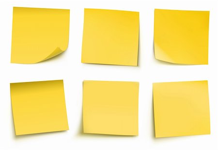 simsearch:400-04744751,k - Vector illustration of yellow post it notes isolated on white background. Foto de stock - Super Valor sin royalties y Suscripción, Código: 400-06481083