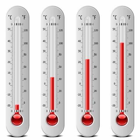 illustration of thermometers with different levels Stock Photo - Budget Royalty-Free & Subscription, Code: 400-06481608
