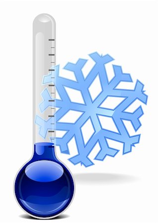 illustration of a thermometer with a snowflake Stock Photo - Budget Royalty-Free & Subscription, Code: 400-06481614