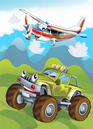 funny truck transport - illustration for the children Stock Photo - Budget Royalty-Free & Subscription, Code: 400-06481672